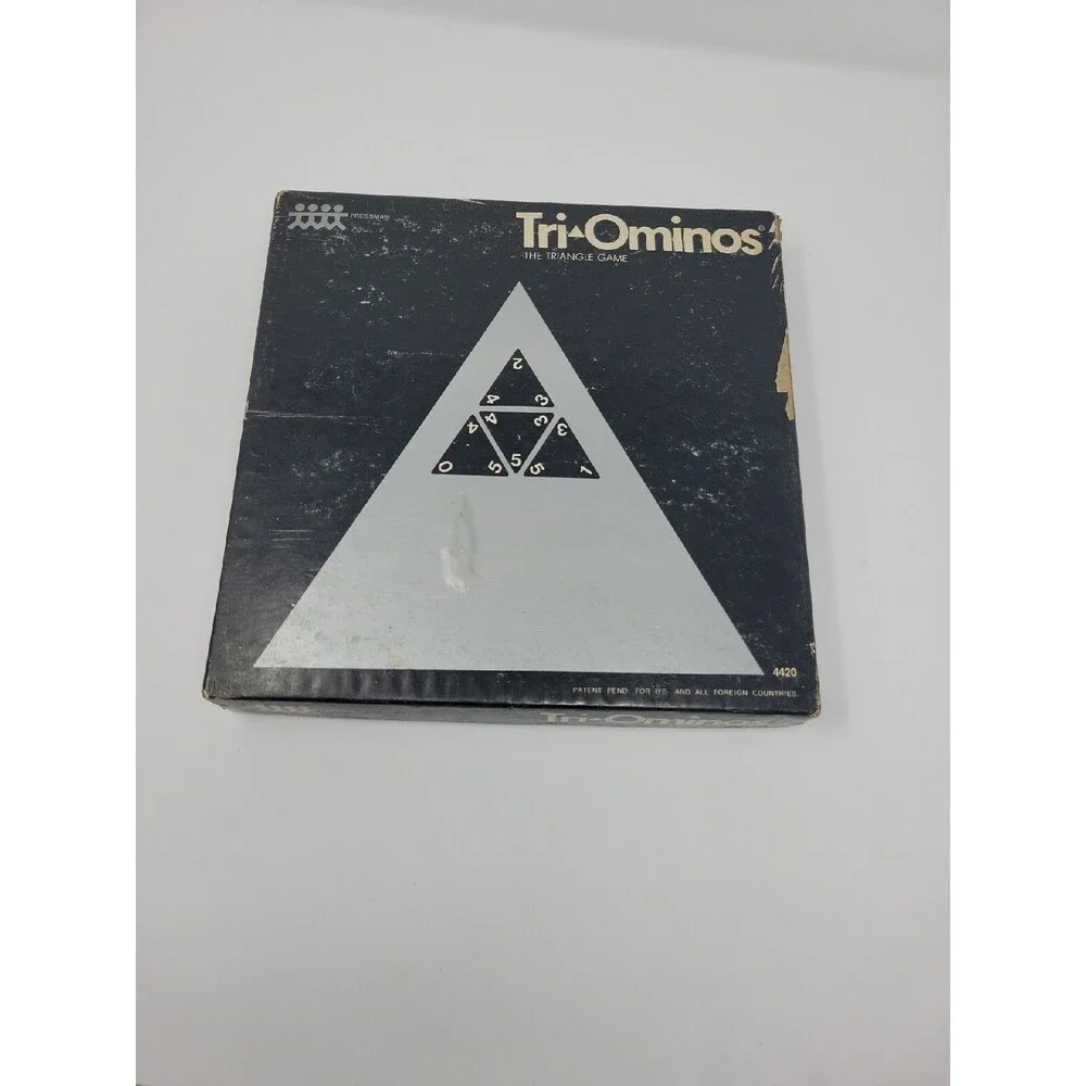 Vintage TRI-OMINOS Triangle Domino Board Game 4420 Pressman Complete